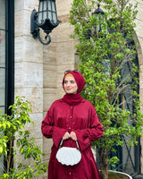 Shimmering Button Down Dress With Tassel