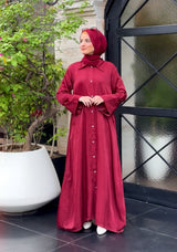 Shimmering Button Down Dress With Tassel