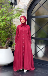 Shimmering Button Down Dress With Tassel