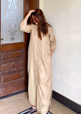 Button-down Dress Shirt - Beige