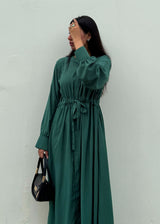 Bow Button-Down Dress - Green