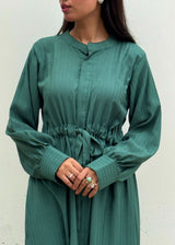 Bow Button-Down Dress - Green