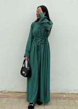 Bow Button-Down Dress - Green