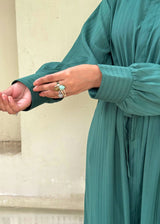 Bow Button-Down Dress - Green