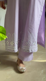 Lilac Embroidery Shirt / Trouser