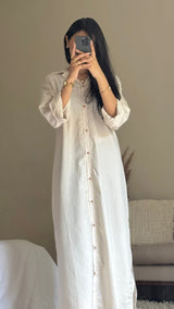 Button-down Dress Shirt-White