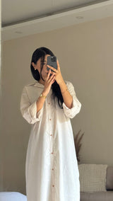 Button-down Dress Shirt-White