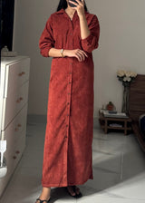 Corduroy Dress Shirt - Rust