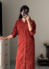 Corduroy Dress Shirt - Rust