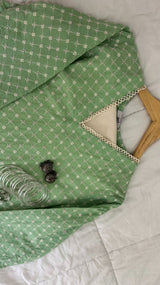 Green Chikenkari Set - Long