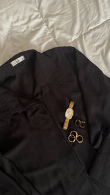 Striped Black Co-ords Set -Long