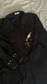 Striped Black Co-ords Set -Long