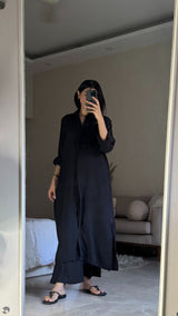 Striped Black Co-ords Set -Long