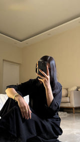 Striped Black Co-ords Set -Long