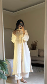 Cream Premium Cotton Set - Long