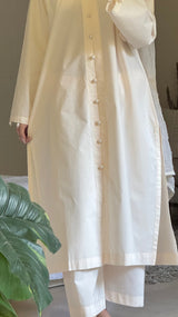Cream Premium Cotton Set - Long