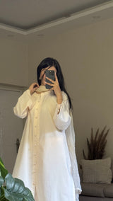 Cream Premium Cotton Set - Long