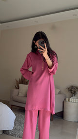 Blush Embroidered Textured Set