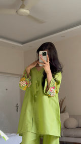 The Floral Matcha Embroidered Set