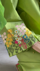 The Floral Matcha Embroidered Set