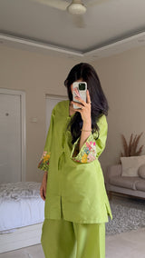 The Floral Matcha Embroidered Set