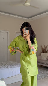 The Floral Matcha Embroidered Set