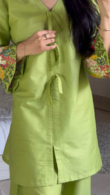 The Floral Matcha Embroidered Set