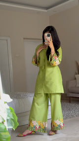 The Floral Matcha Embroidered Set