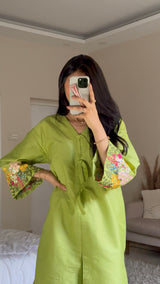 The Floral Matcha Embroidered Set
