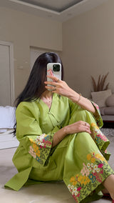 The Floral Matcha Embroidered Set