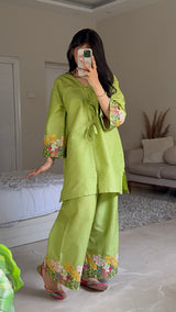 The Floral Matcha Embroidered Set