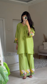 The Floral Matcha Embroidered Set