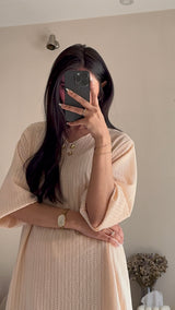 Beige Cotton Crochet Dress