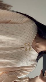 Beige Cotton Crochet Dress