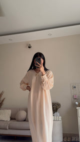 Beige Cotton Crochet Dress