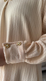 Beige Cotton Crochet Dress