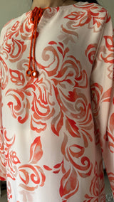 Coral Petal Flow - Long Shirt