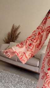 Coral Petal Flow - Long Shirt