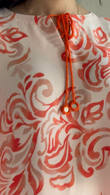 Coral Petal Flow - Long Shirt