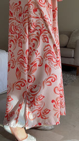 Coral Petal Flow - Long Shirt