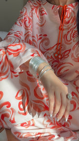 Coral Petal Flow - Long Shirt