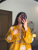 Mustard Embroidered Co-ord Set.