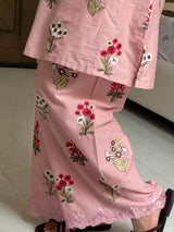 Dusty Pink Embroidered Co-ord Set