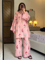 Dusty Pink Embroidered Co-ord Set