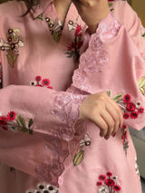 Dusty Pink Embroidered Co-ord Set