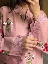 Dusty Pink Embroidered Co-ord Set