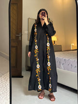 Black Floral Embroidered Dress Shirt